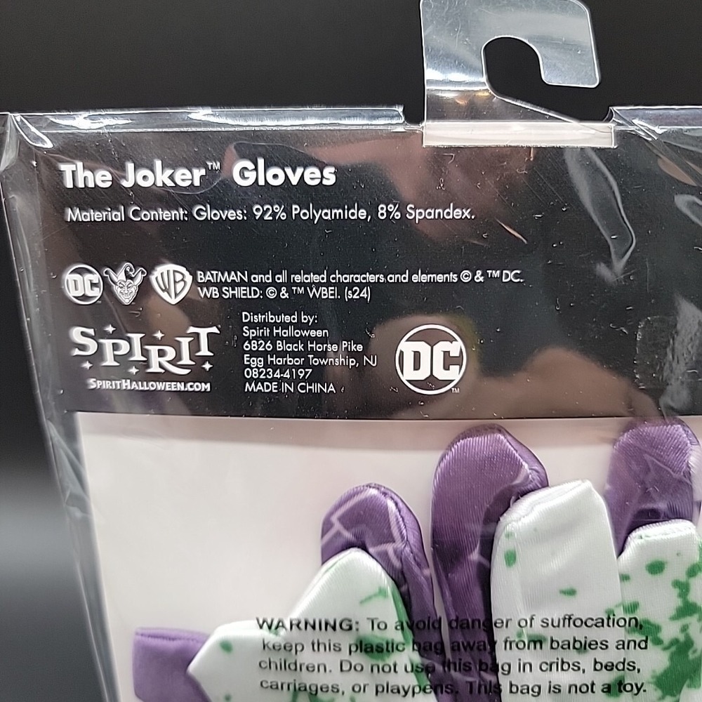 The Joker Gloves with Laughing Mouth Costume DC Comics Cosplay Purple Green - Picture 6 of 7